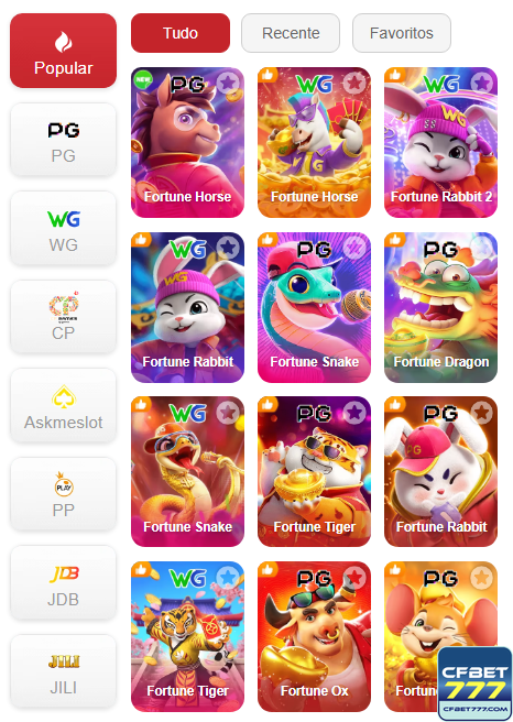 Experiência de Jogos cfbet777.com